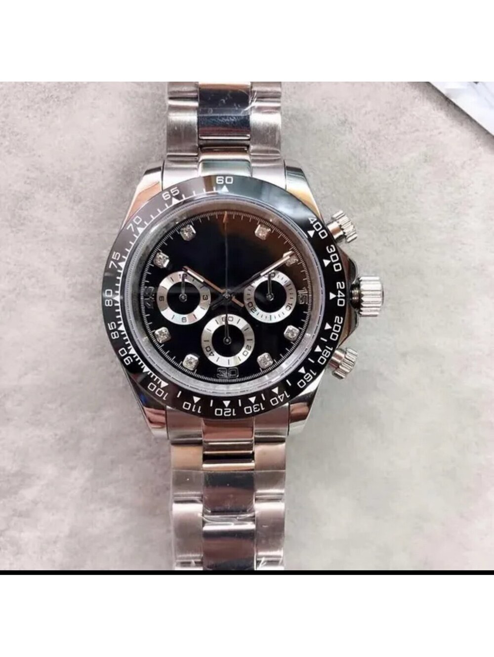 Men's Stainless Steel Mechanical Watch with Sapphire Crystal diamonds stock 317